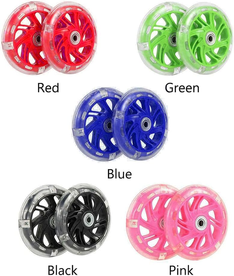 DENPETEC Bicycle Training Wheels Auxiliary LED Flash Balance Training Wheels with Mounted Kit for 12-20 inch Kids Bike(Pink - 1 Pair) - Image 2